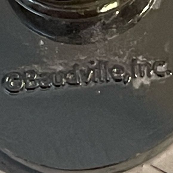 Vintage Saudville, Inc oval silver tone/blue enamel I work with super heroes pin - Picture 7 of 10